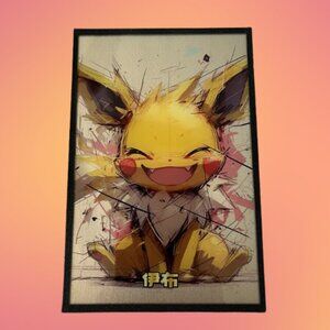 Pokémon Eevee Pikachu Hybrid Fan Artboard – “What If” Eeveelution Art (6x4 inch)